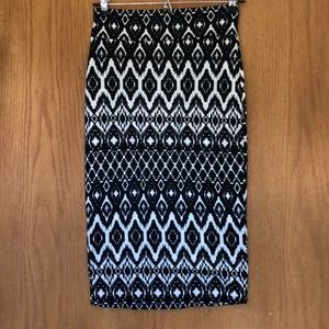 Aztec design knit pencil skirt